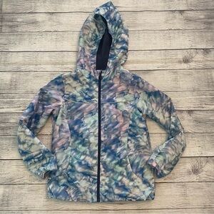 All In Motion Jacket Windbreakers Raincoat Activewear Blue Purple Tie Dye Medium